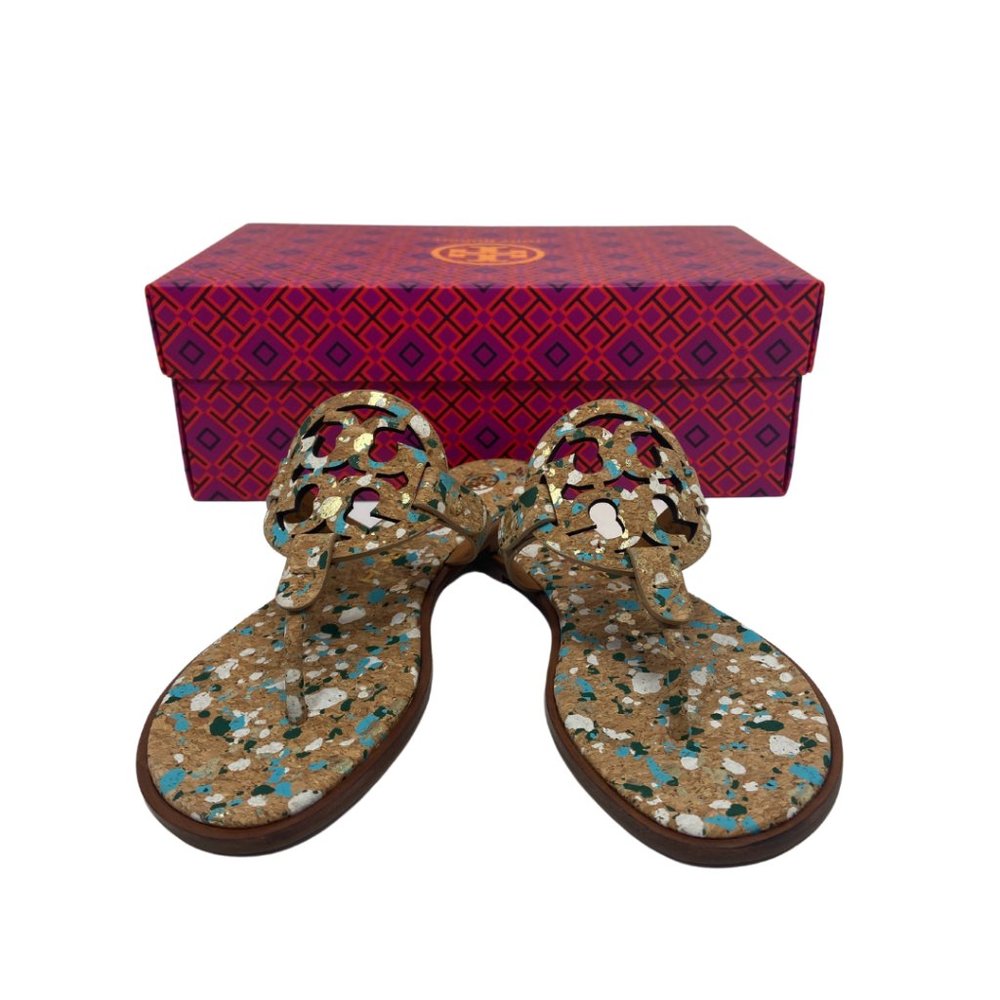 Miller Welt Flip Flop - Blue Confetti Cork, Size 6.5